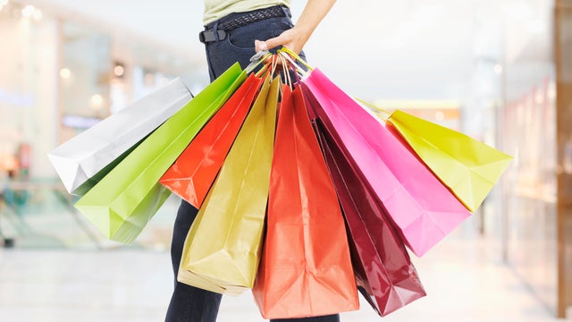 Woman carrying shopping bags 
