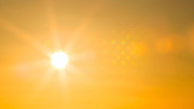 Climate change, Heatwave hot sun, Global warming from the sun and burning 