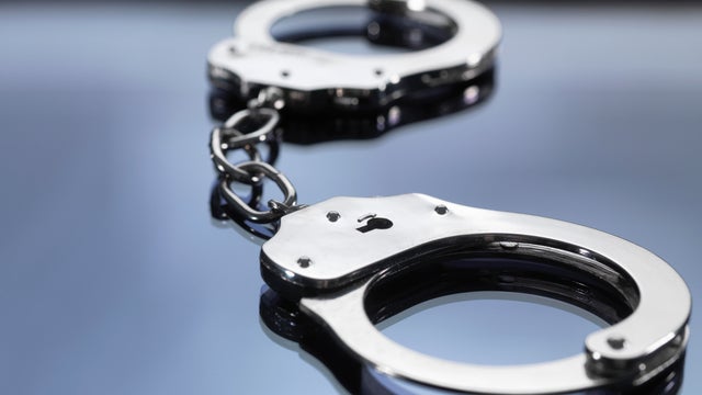 Close up of metal handcuffs 